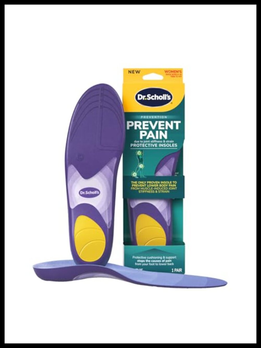 Prevent Pain Insoles Arch Support Shoe Inserts for Women Size 6-10